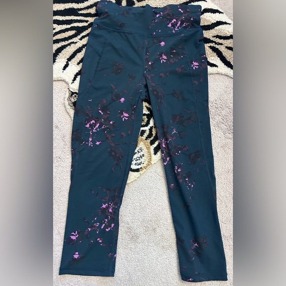 Sweaty Betty Women's Activewear Zero Gravity 7/8 Leggings Midnight Teal Daisy XS - Picture 5 of 9